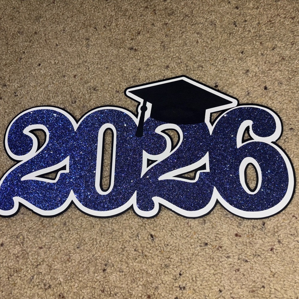 Glitter card stock 2026 Graduation Sign customizable